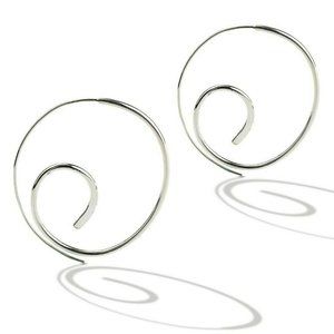 STERLING SILVER Spiral French WIRE EARRINGS e10002